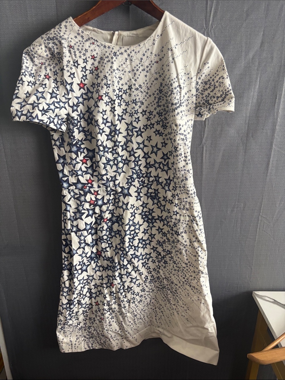 Lands' End White Skirt with Navy Star Print